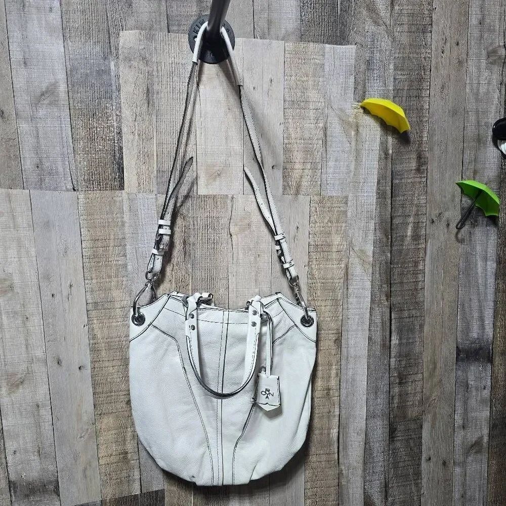 ORYANY White Pebbled Leather Shoulder Bag Crossbody Purse